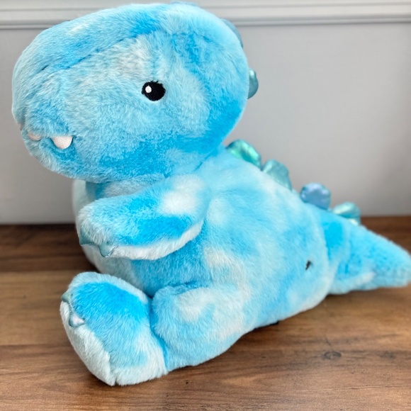FAO SCHWARZ Blue DINOSAUR Plush Stuffed Toy Animal Glow Brights Sound WORKS! - Picture 4 of 13